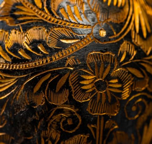PAIR OF UNUSUAL ATTRACTIVE BRASS PAINTED LAMPS - ADDITIONAL PHOTO 3