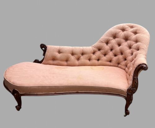 High Button Backed 19thc Chaise Longue