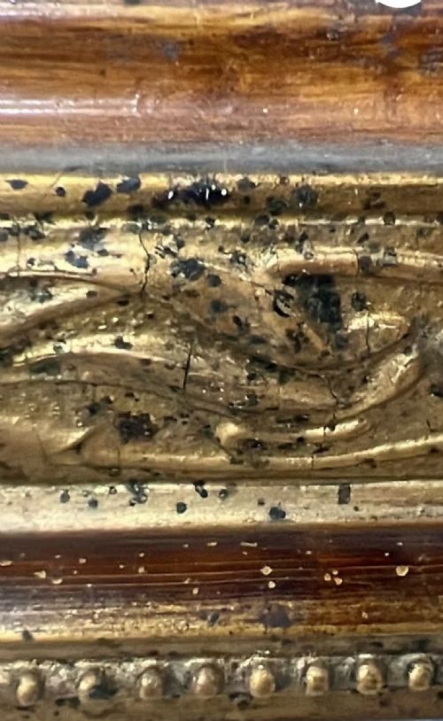 A CHARMING C19TH FRENCH WALNUT AND GILT MIRROR - ADDITIONAL PHOTO 3