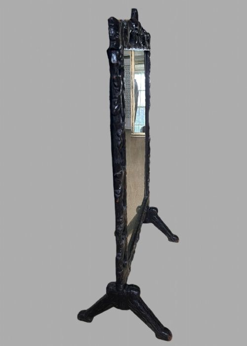 A GOOD SIZED SILK EMBROIDED FIRE SCREEN - ADDITIONAL PHOTO 2