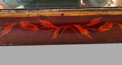 A GEORGE 111 INLAID WALNUT MIRROR - ADDITIONAL PHOTO 3
