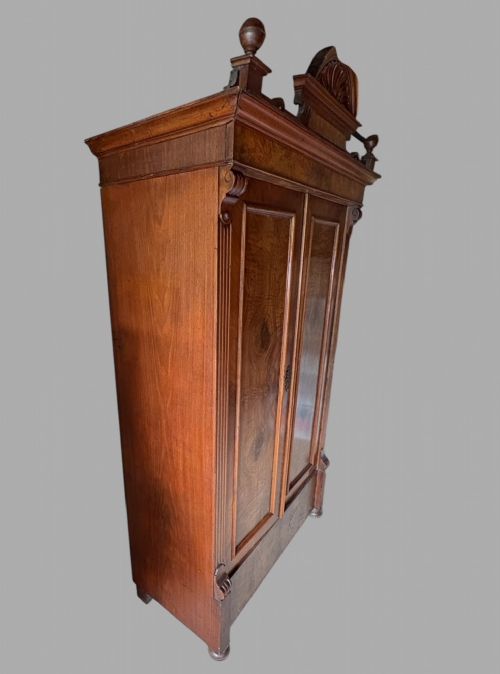 A GRUNDERZEIT WALNUT VENEERED WARDROBE - ADDITIONAL PHOTO 2