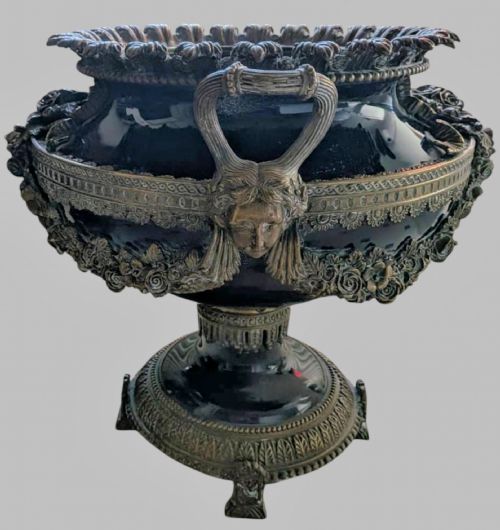A FABULOUS PAIR OF 19TH CENTURY FRENCH BLUE CERAMIC JARDINIR'S - ADDITIONAL PHOTO 5