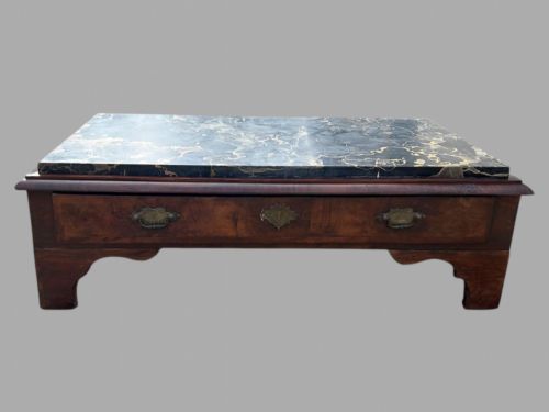 A Late 18thc Walnut and Marble Coffee Table