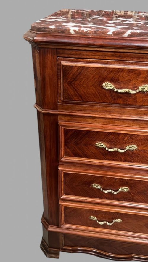 A VERY ATTRACTIVE 19THC FRENCH MARBLE TOPPED COMMODE - ADDITIONAL PHOTO 7