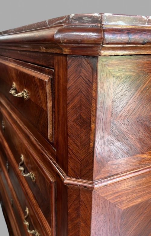 A VERY ATTRACTIVE 19THC FRENCH MARBLE TOPPED COMMODE - ADDITIONAL PHOTO 8