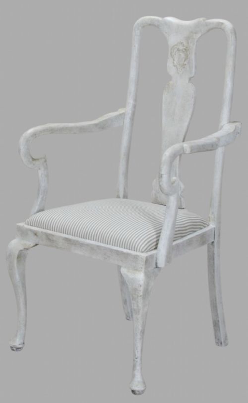 AN ATTRACTIVE SET OF EIGHT C1920 PAINTED DINING CHAIRS - ADDITIONAL PHOTO 2