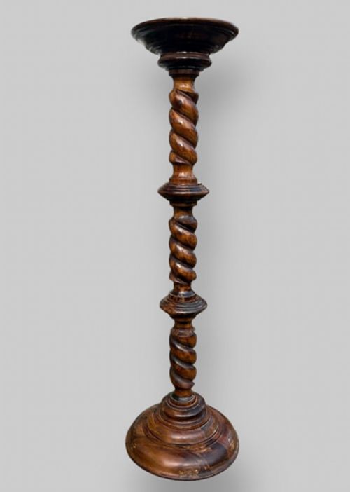 A Handsome C19th Barley Twist Fruitwood Plant Stand