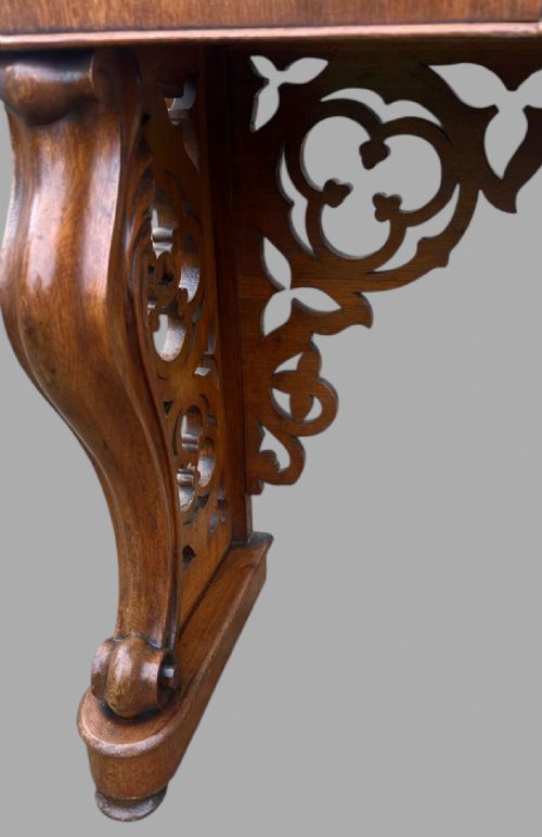 AN ATTRACTIVE 19THC MARBLE TOPPED OAK CONSOLE TABLE - ADDITIONAL PHOTO 5