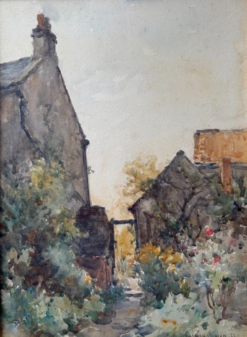 OWEN BOWEN 18731967 COTTAGE GARDEN WATERCOLOUR 1922 - ADDITIONAL PHOTO 2