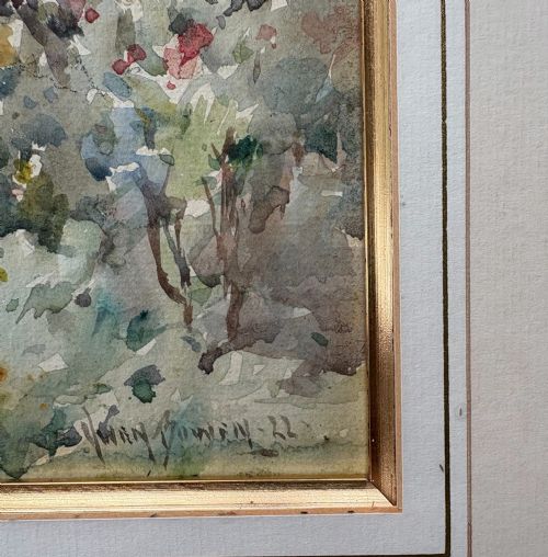OWEN BOWEN 18731967 COTTAGE GARDEN WATERCOLOUR 1922 - ADDITIONAL PHOTO 3