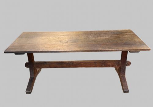 fig 1. A Good Sized Trestle Farmhouse Table/Hall Table