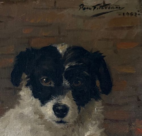 fig 2. Paul Fitzgerald - Oil on Canvas - Portrait of a Terrier 1952