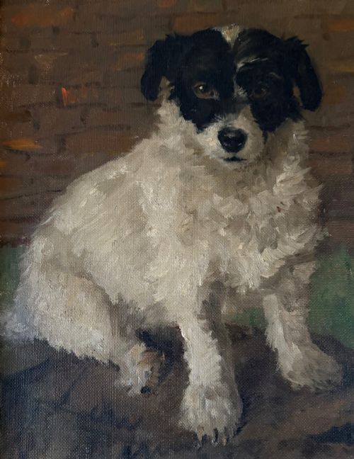 fig 3. Paul Fitzgerald - Oil on Canvas - Portrait of a Terrier 1952