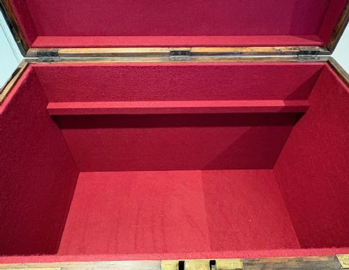 VICTORIAN IRONBOUND OAK SILVER CHEST BOND STREET SILVERSMITH RETAILER - ADDITIONAL PHOTO 5