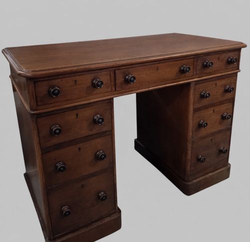VICTORIAN WALNUT PEDESTAL DESK C18601880 - ADDITIONAL PHOTO 3