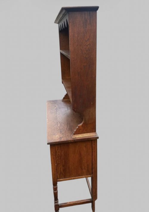 EDWARDIAN OAK DRESSER WITH PLATE RACK - ADDITIONAL PHOTO 2