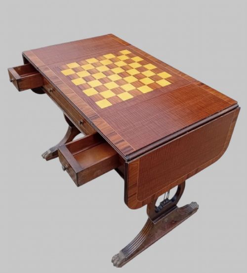 A C1930 MAHOGANY GAMESSOFA TABLE - ADDITIONAL PHOTO 3