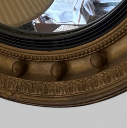 A 19THC REGENCY STYLE CONVEX BUTLERS MIRROR - ADDITIONAL PHOTO 2