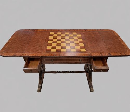 A C1930 MAHOGANY GAMESSOFA TABLE - ADDITIONAL PHOTO 10