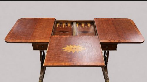 A C1930 MAHOGANY GAMESSOFA TABLE - ADDITIONAL PHOTO 11