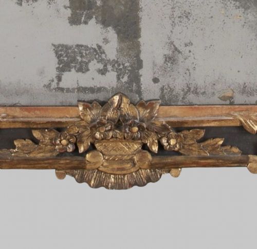 A FRENCH GILT AND EBONISED 18THC MIRROR - ADDITIONAL PHOTO 2