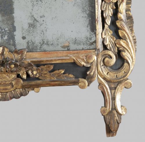A FRENCH GILT AND EBONISED 18THC MIRROR - ADDITIONAL PHOTO 3