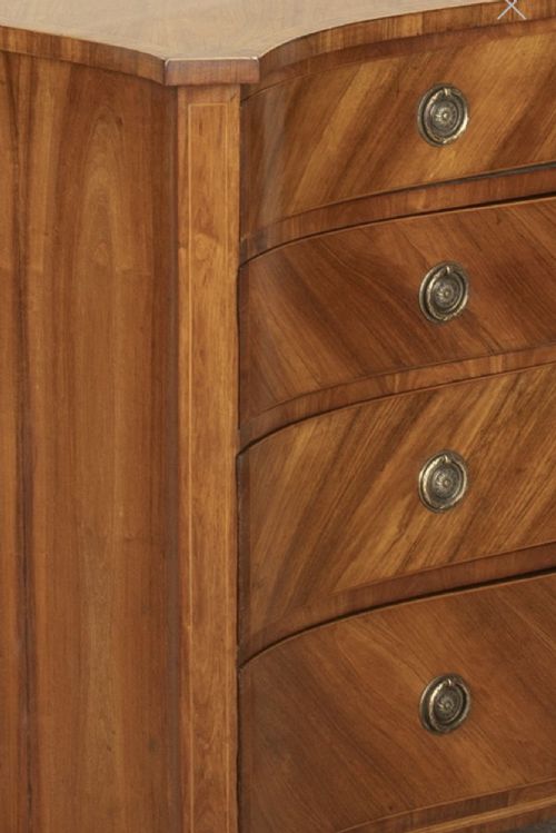 A LOVELY 19THC KINGWOOD SERPENTINE CHEST OF DRAWERS - ADDITIONAL PHOTO 2