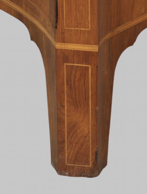A LOVELY 19THC KINGWOOD SERPENTINE CHEST OF DRAWERS - ADDITIONAL PHOTO 7