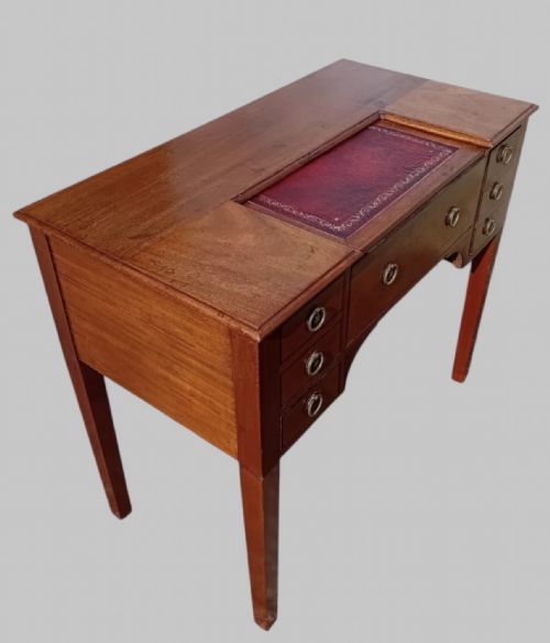 AN EARLY 20THC MAHOGANY LADIES WRITING TABLE WITH LEATHER SLIDE - ADDITIONAL PHOTO 1