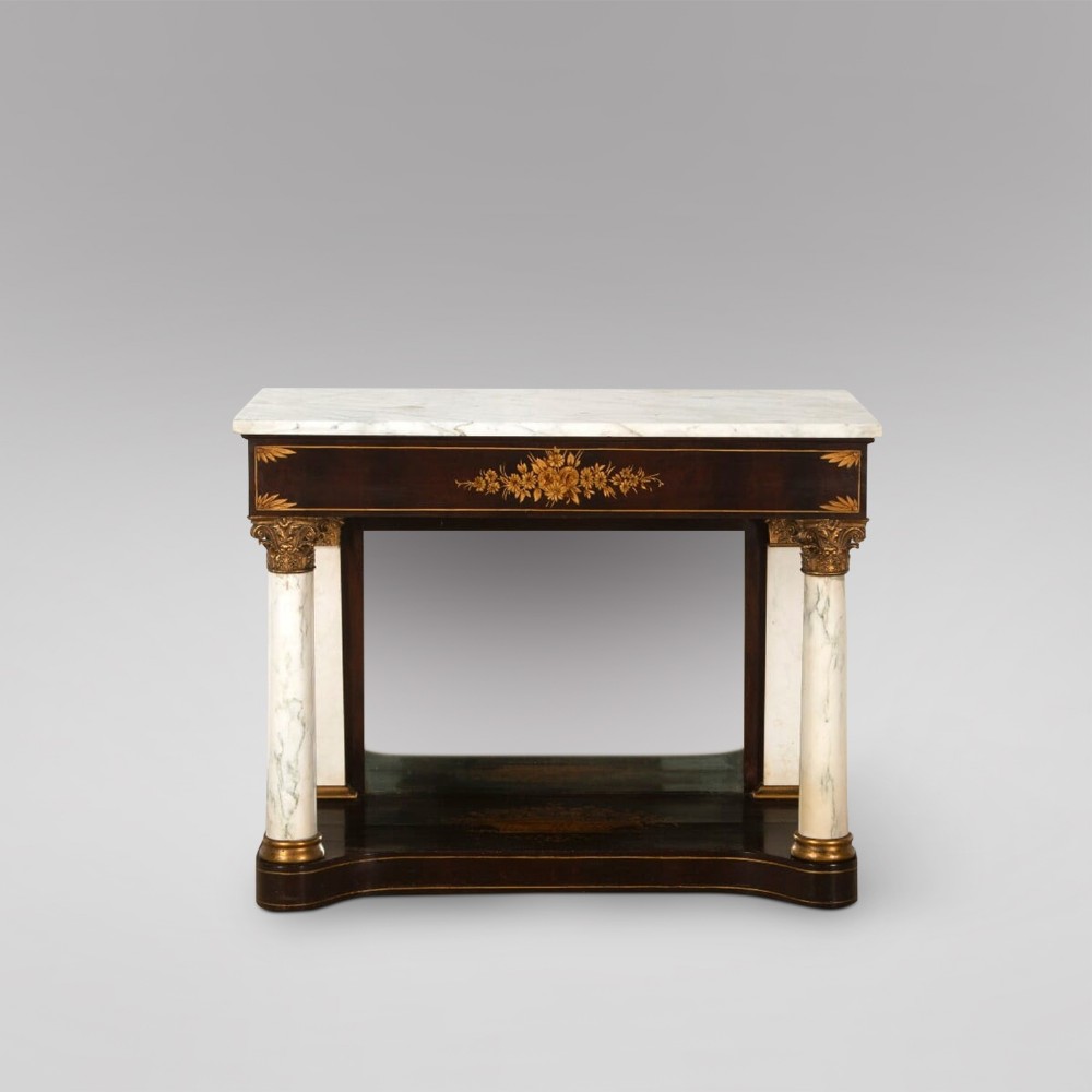 A Mahogany Console Table with Marble Top