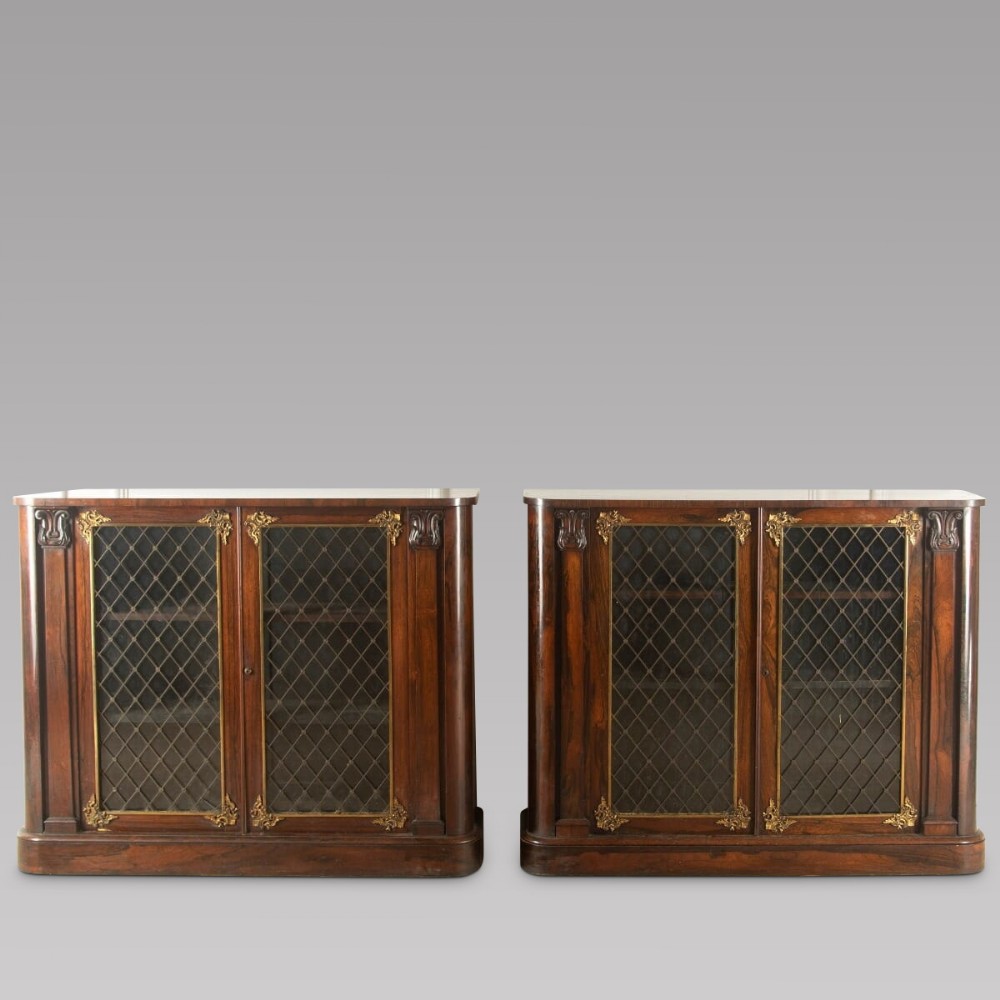 Pair of Early 19thc Rosewood Chiffoniers 
