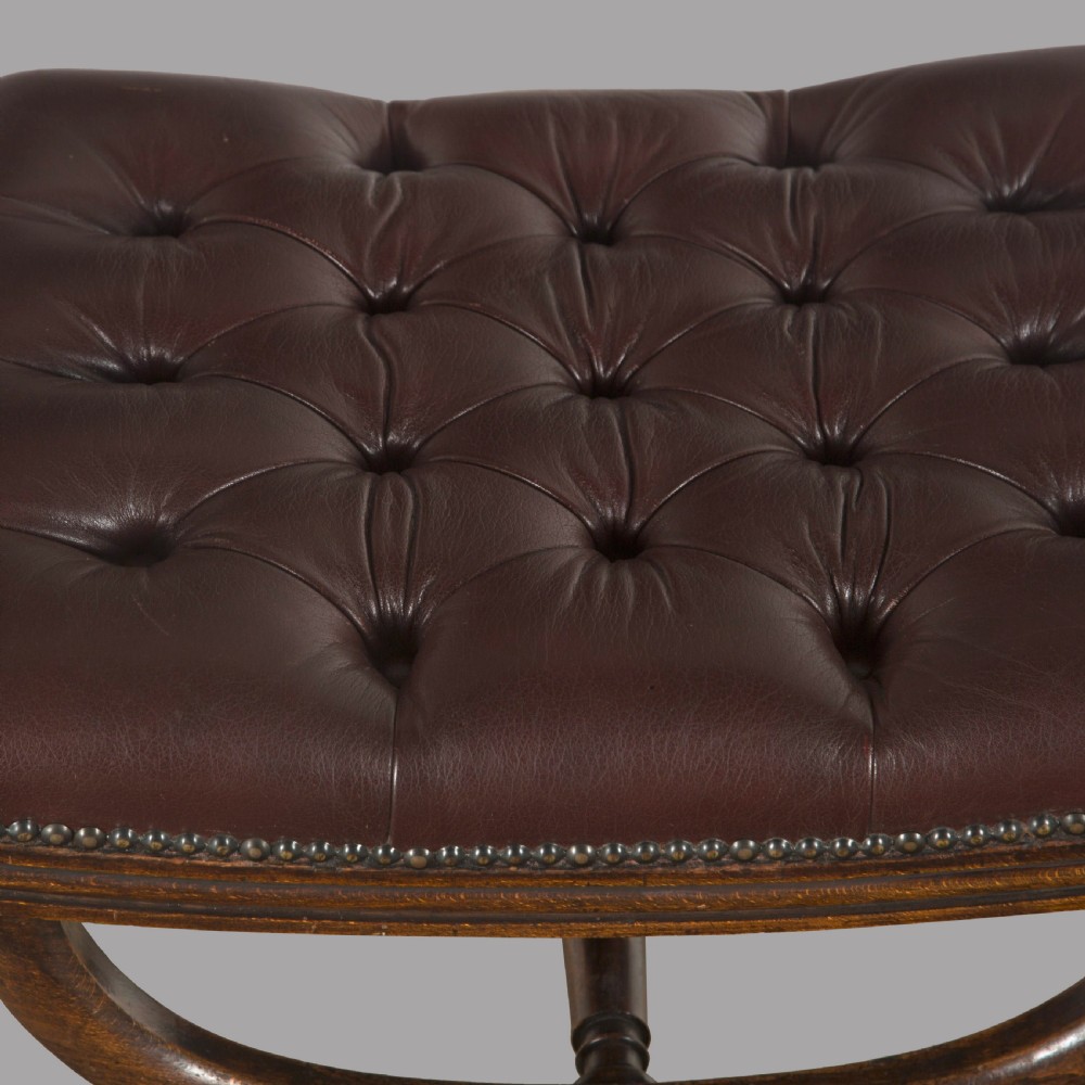 Regency Leather Footstool  View III