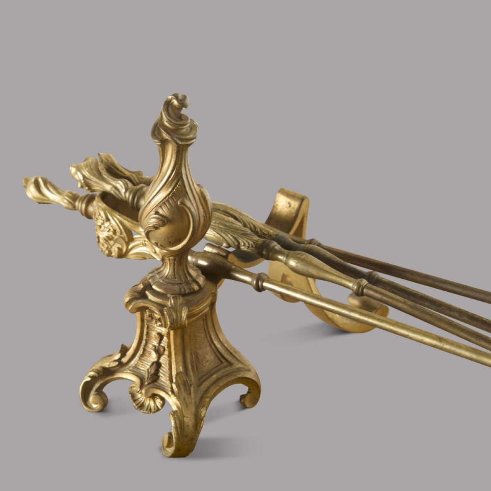 A Set of 19thc Fire Irons with Stands  View III