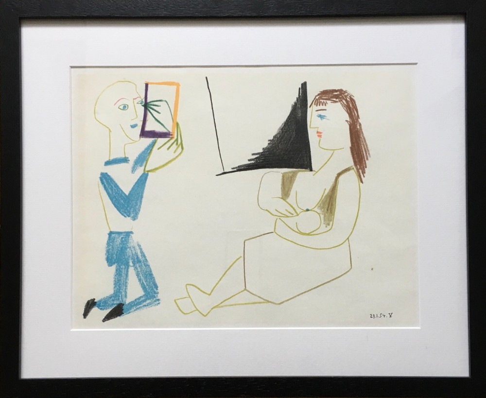 Vintage lithograph from Pablo Picasso's La Comedie Humaine Suite