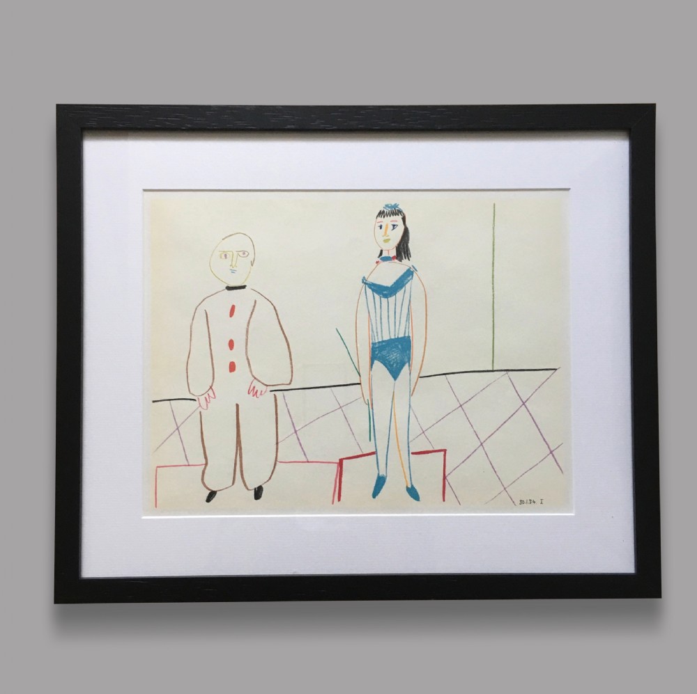 Vintage lithograph from Pablo Picasso's La Comedie Humaine Suite. 