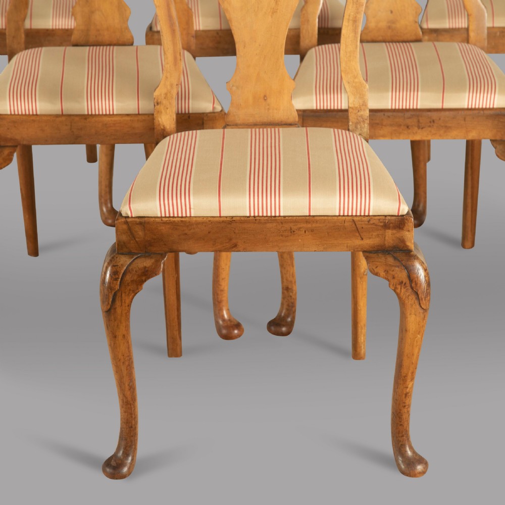 Set of Six Late 19th Century English Walnut Dining Chairs View II