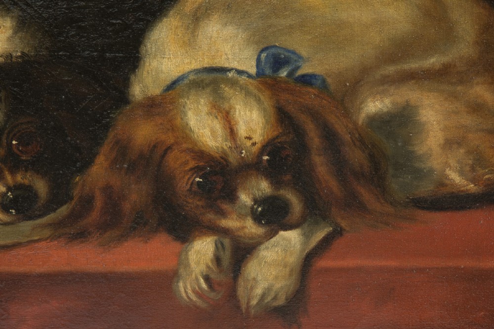 After Landseer - King Charles Spaniels - Oil on Canvas - Early 20thc  View III