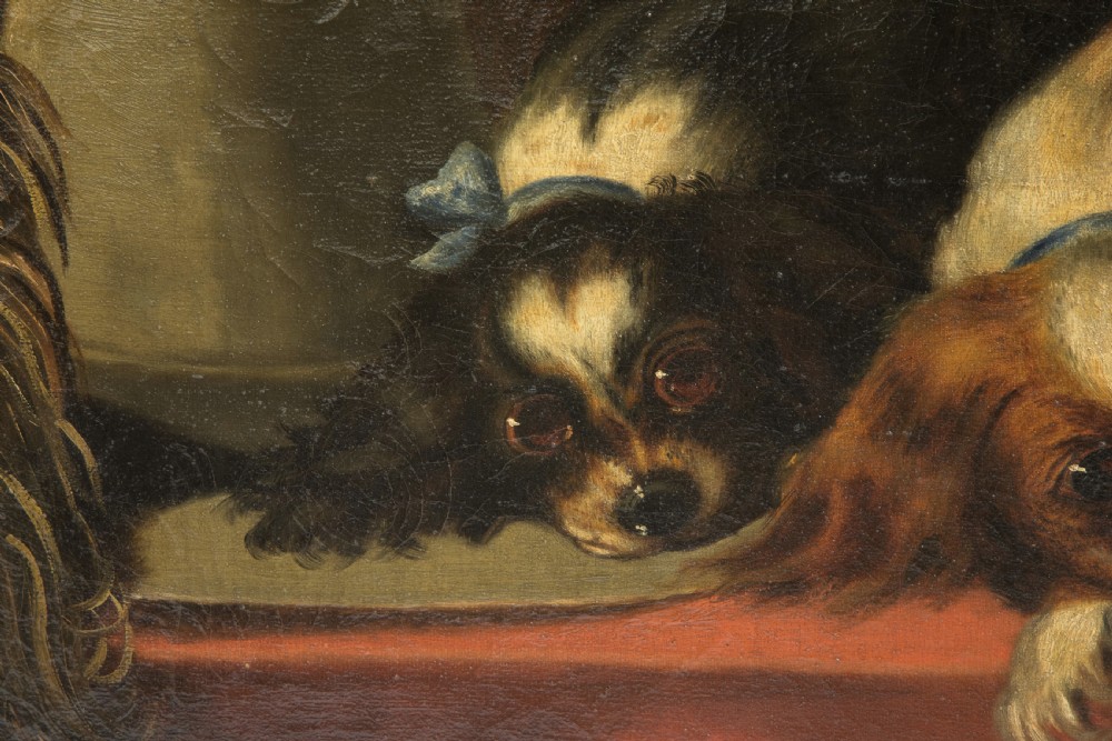 After Landseer - King Charles Spaniels - Oil on Canvas - Early 20thc  View IV