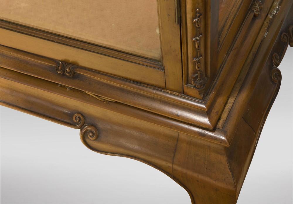 19thc Continental Walnut Display Cabinet  View V