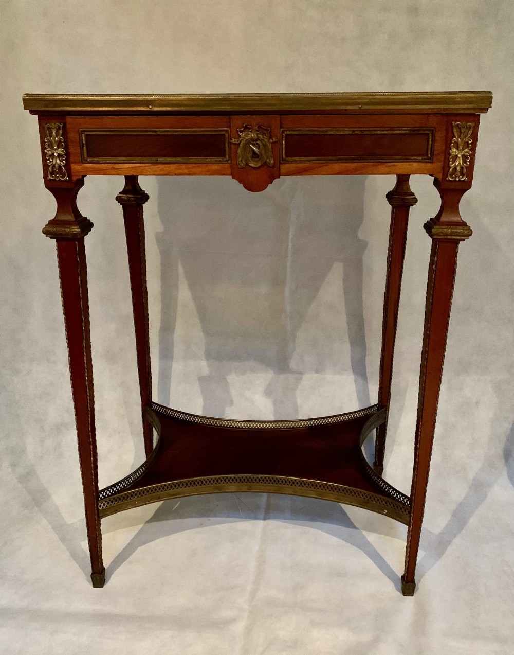 A French mahogany and ormolu mounted side table 