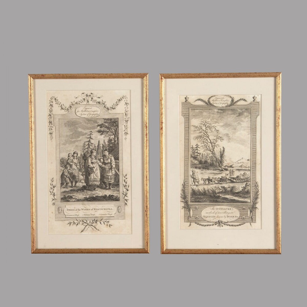 Pair of 19th Century Etchings of the Ostiacks and Women of Kamptschatka 