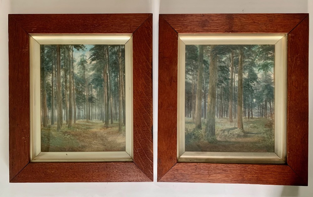 Pair of 19thc Paintings of Woodland Scenes - signed Macdonald 