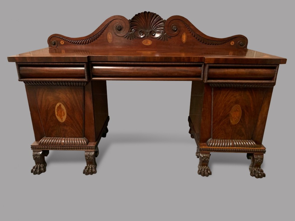 A Mahogany and Satinwood Inlaid Sideboard 