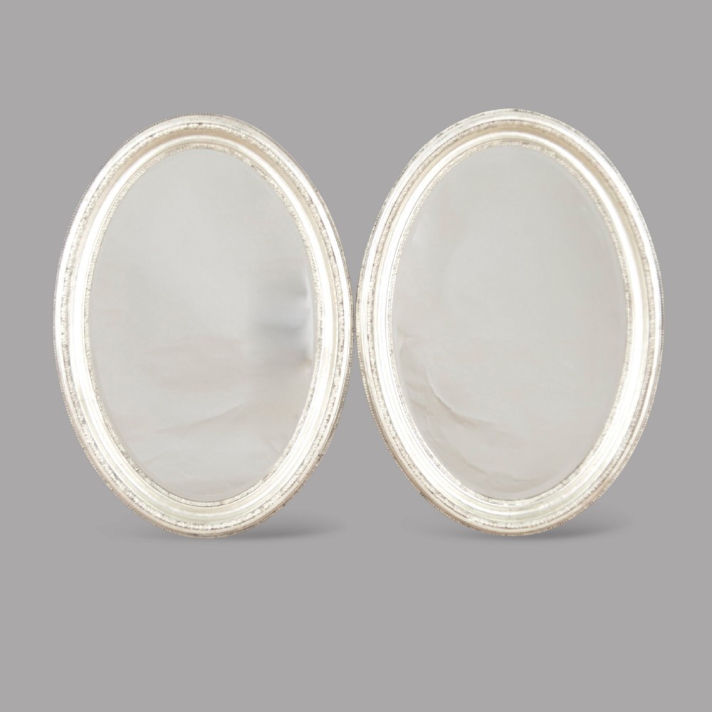 Pair of White Gold Leaf 19th Century Mirrors