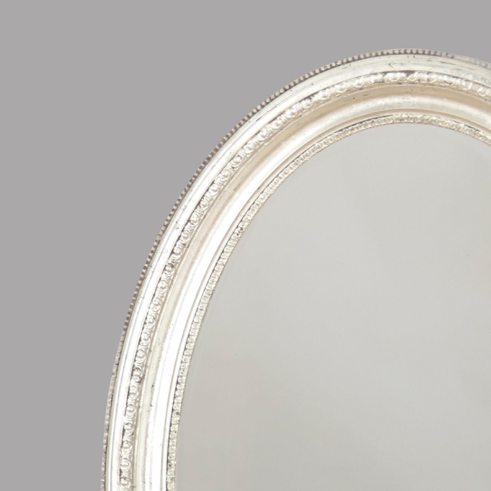 Pair of White Gold Leaf 19th Century Mirrors View III