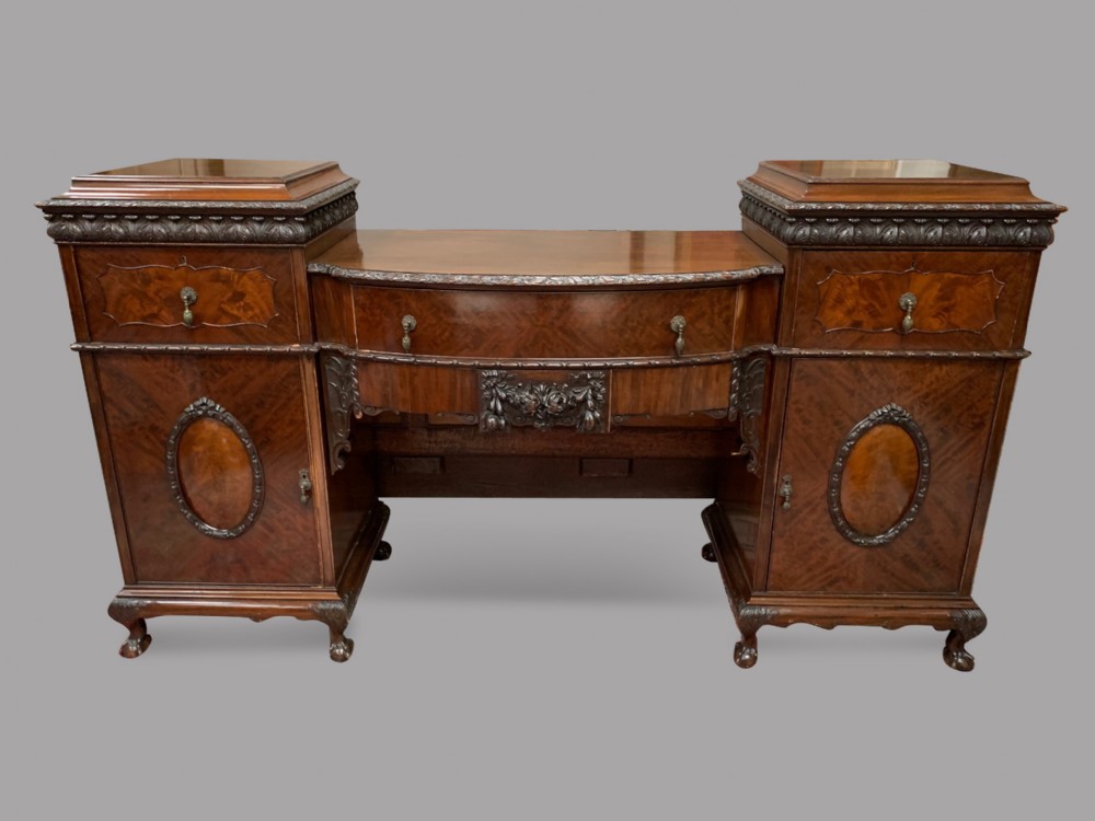 A Large Pedestal Mahogany Sideboard