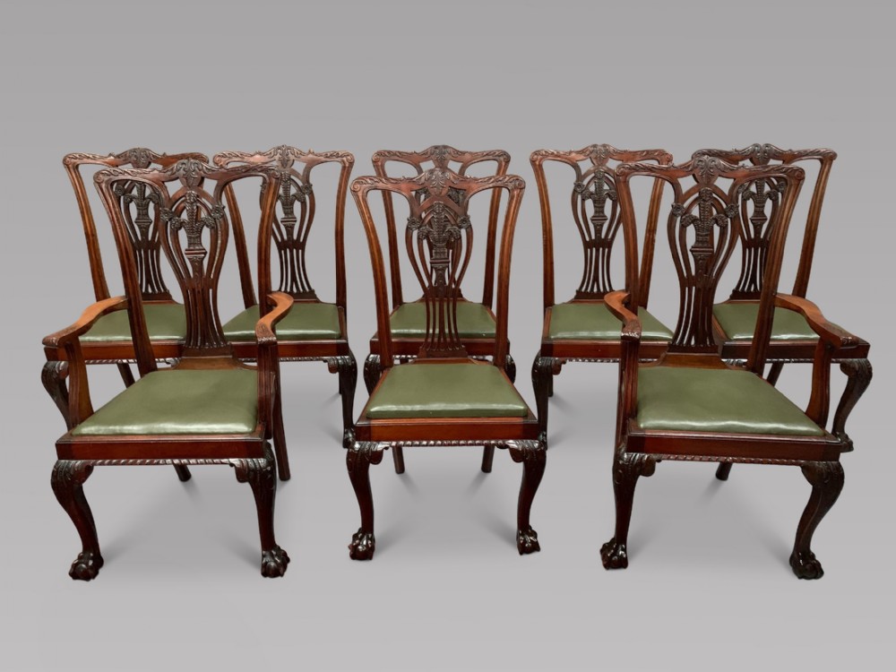 A Set of Eight Mahogany Dining Chairs c1870
