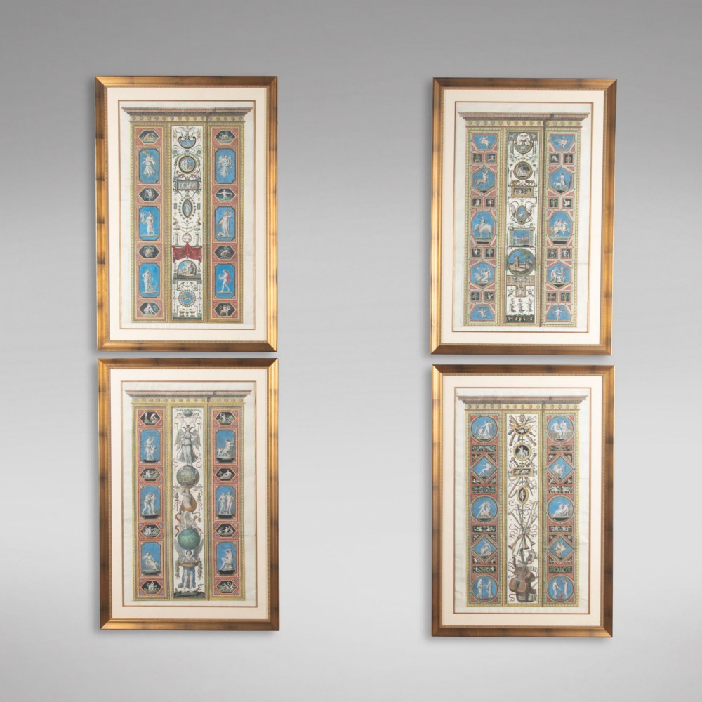 Set of Four Studies of Raphael Frescoes