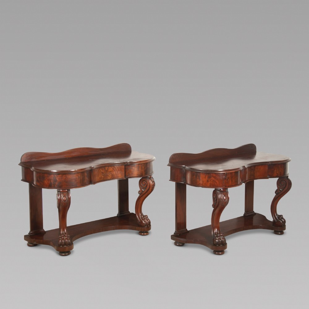  Pair of English 19th Century mahogany console tables View II
